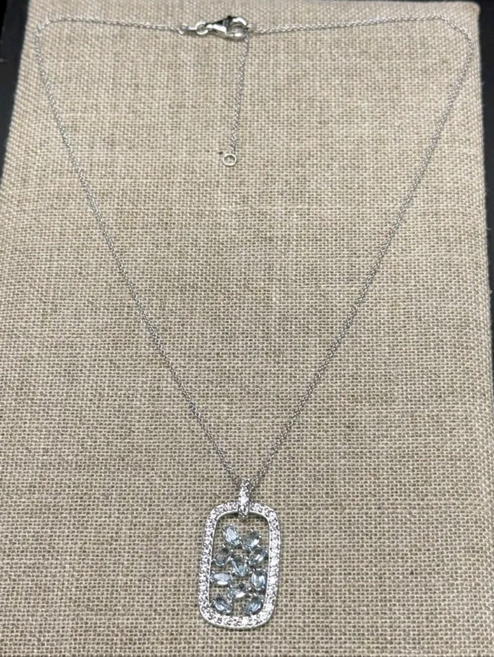 Sterling Silver Sky Blue Topaz 3.50 TCW Necklace 18"/20"